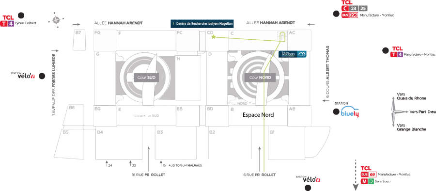 plan d'accès centre recherche iaelyon Magellan
